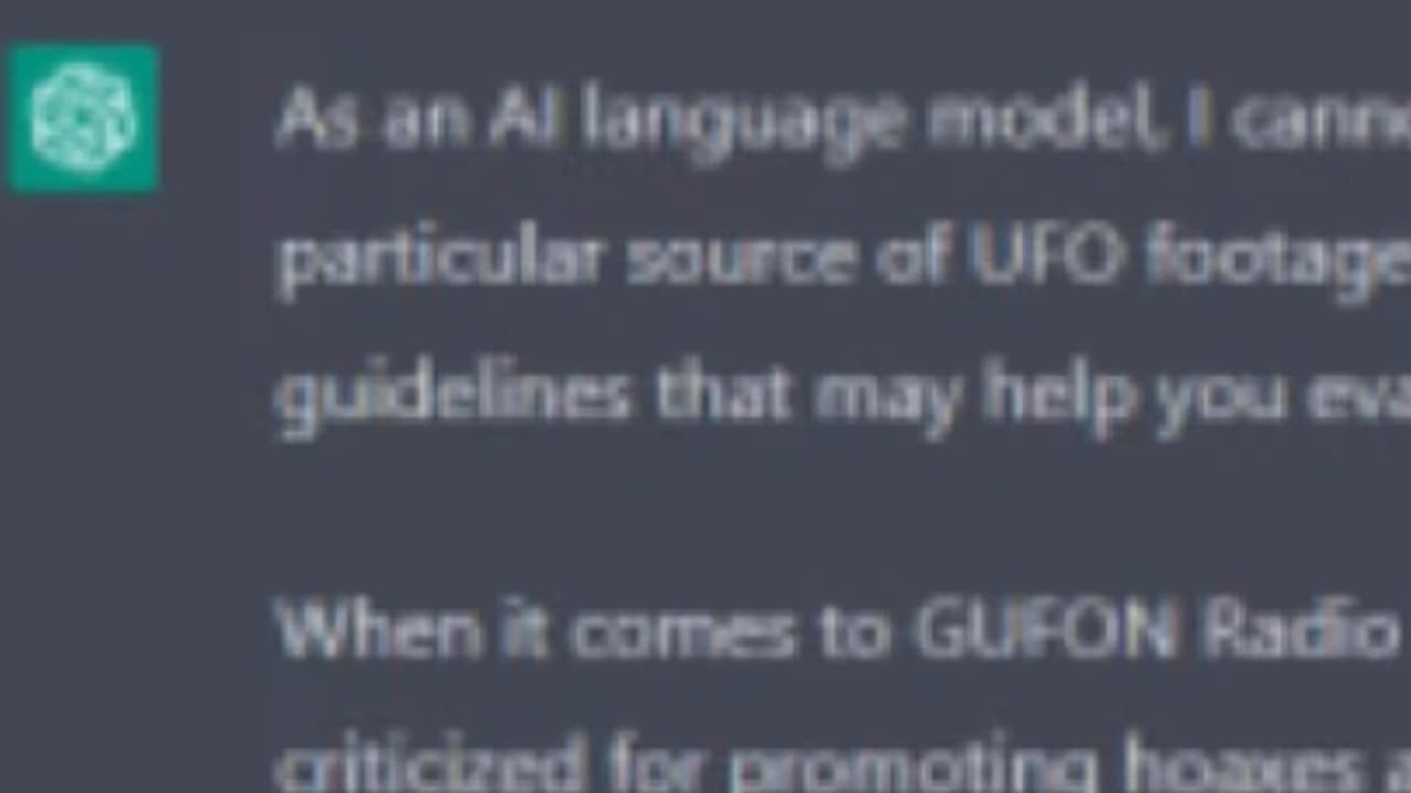 Chatgpt is tested to ask about credibility of UFO news sources and is so correct Clip see full show
