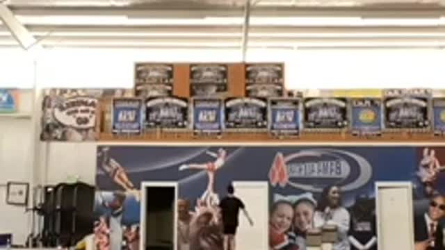 Guy Falls While Attempting to Perform Multiple Gymnastic Flips