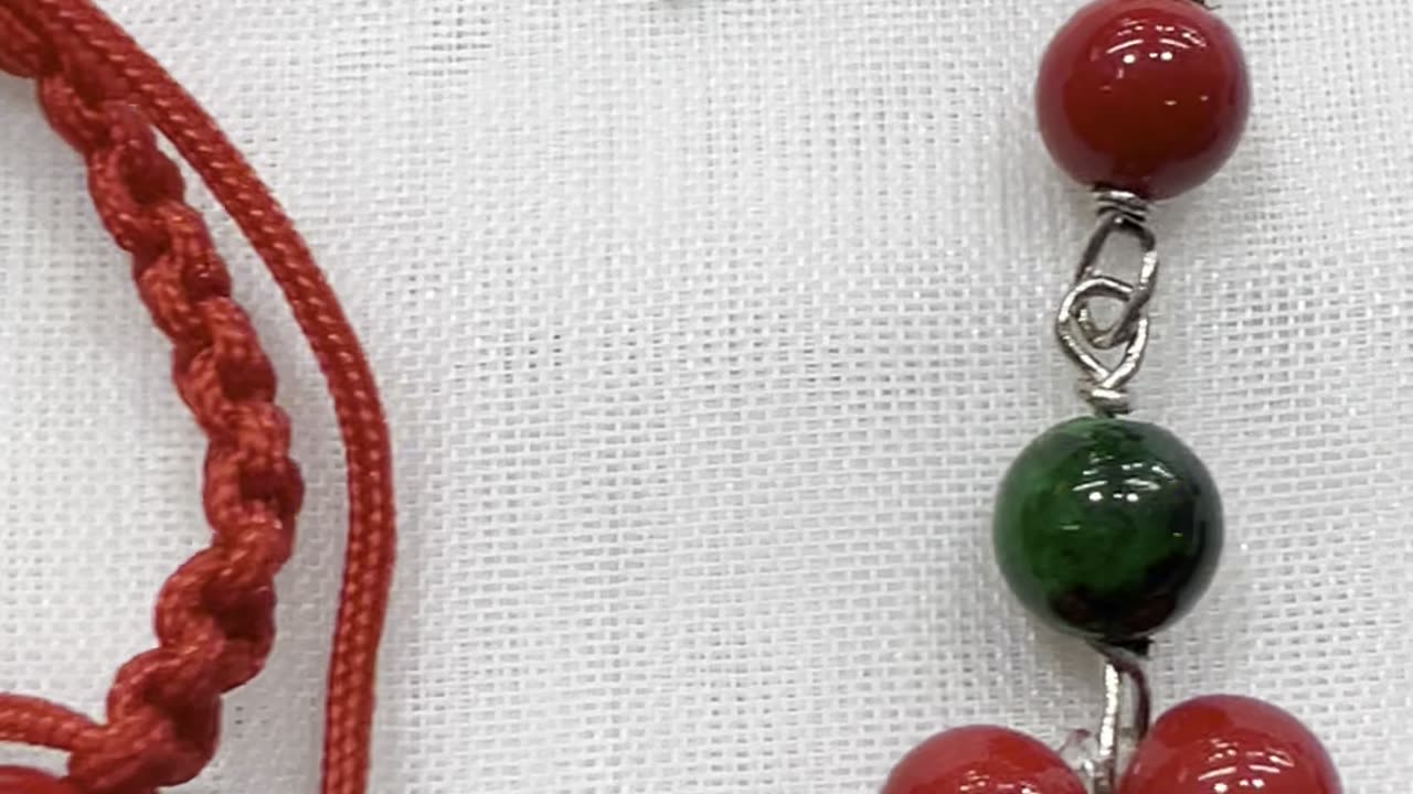 Handmade Unique Christmas Themed Jewelry Set with Bracelet and Earrings