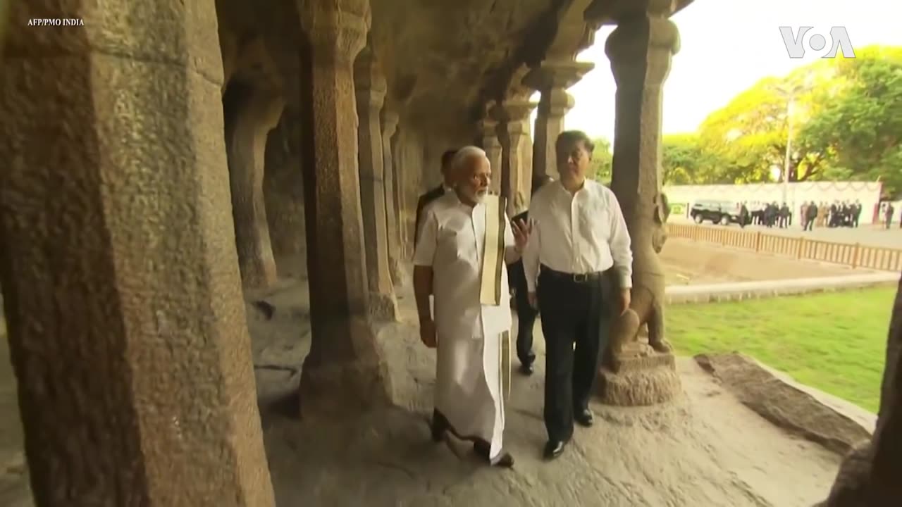 Xi Jinping and Narendra Modi Tour World Heritage Sites in India - Voice of America