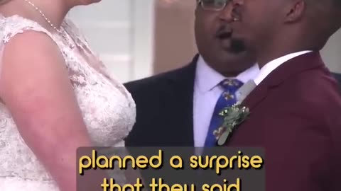 His bride and father-in-law had a little surprise in store for him