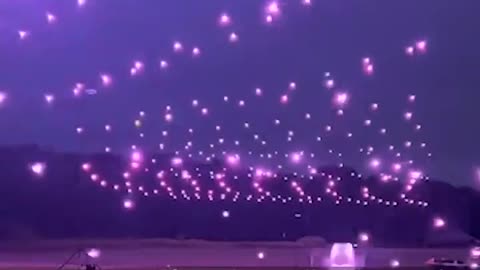 Drones fly in tandem to create a unique show