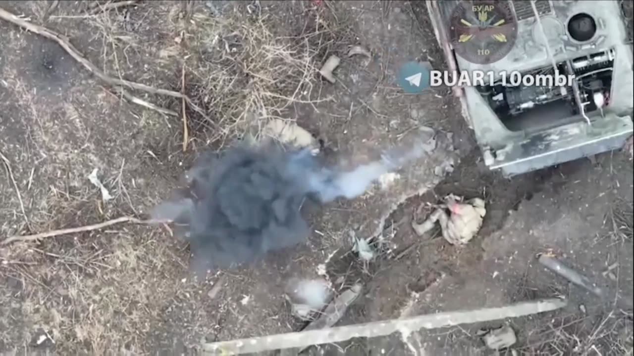 Ukrainian drone attacks on Russian soldiers and vehicles. Graphic.