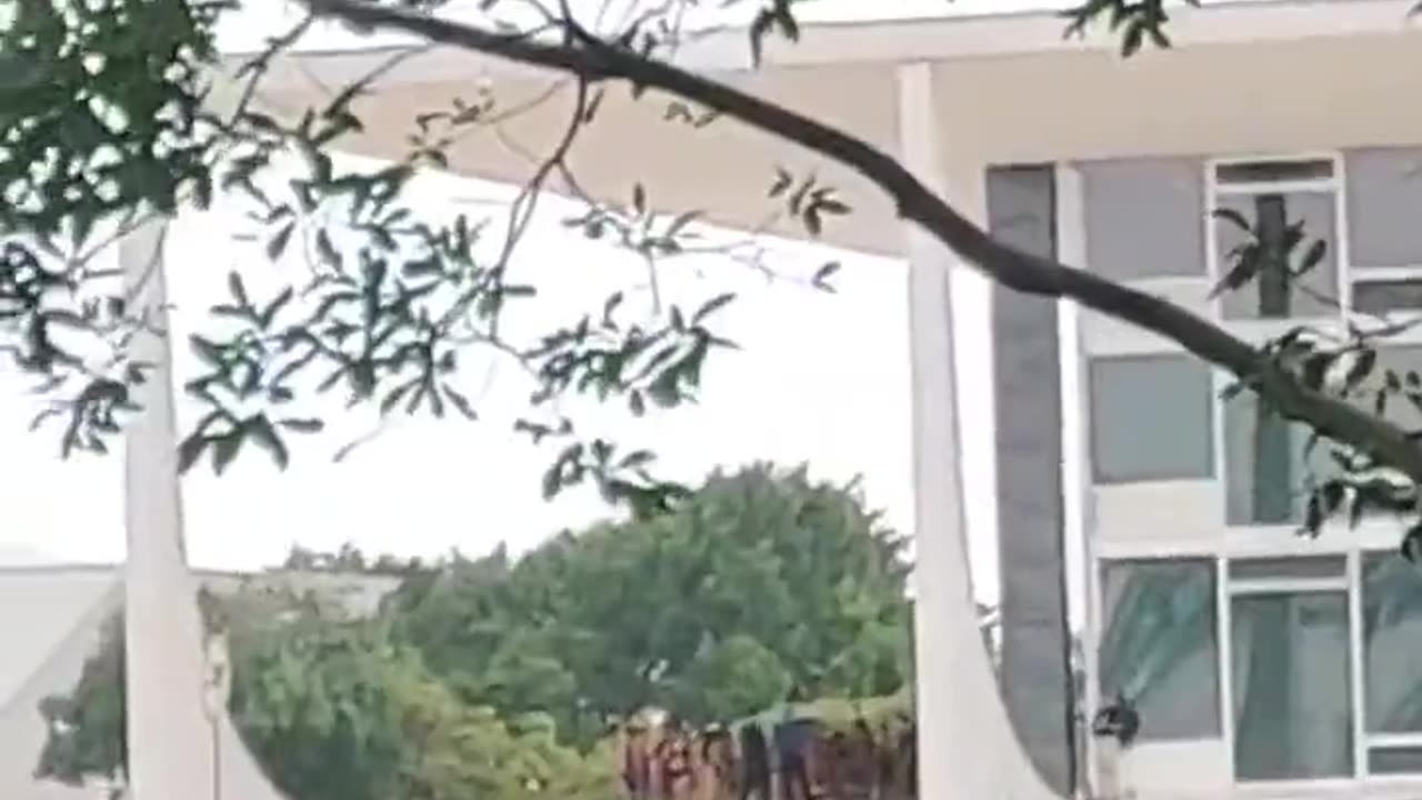 Indigenous people from different tribes protest outside the Brazilian Supreme Court