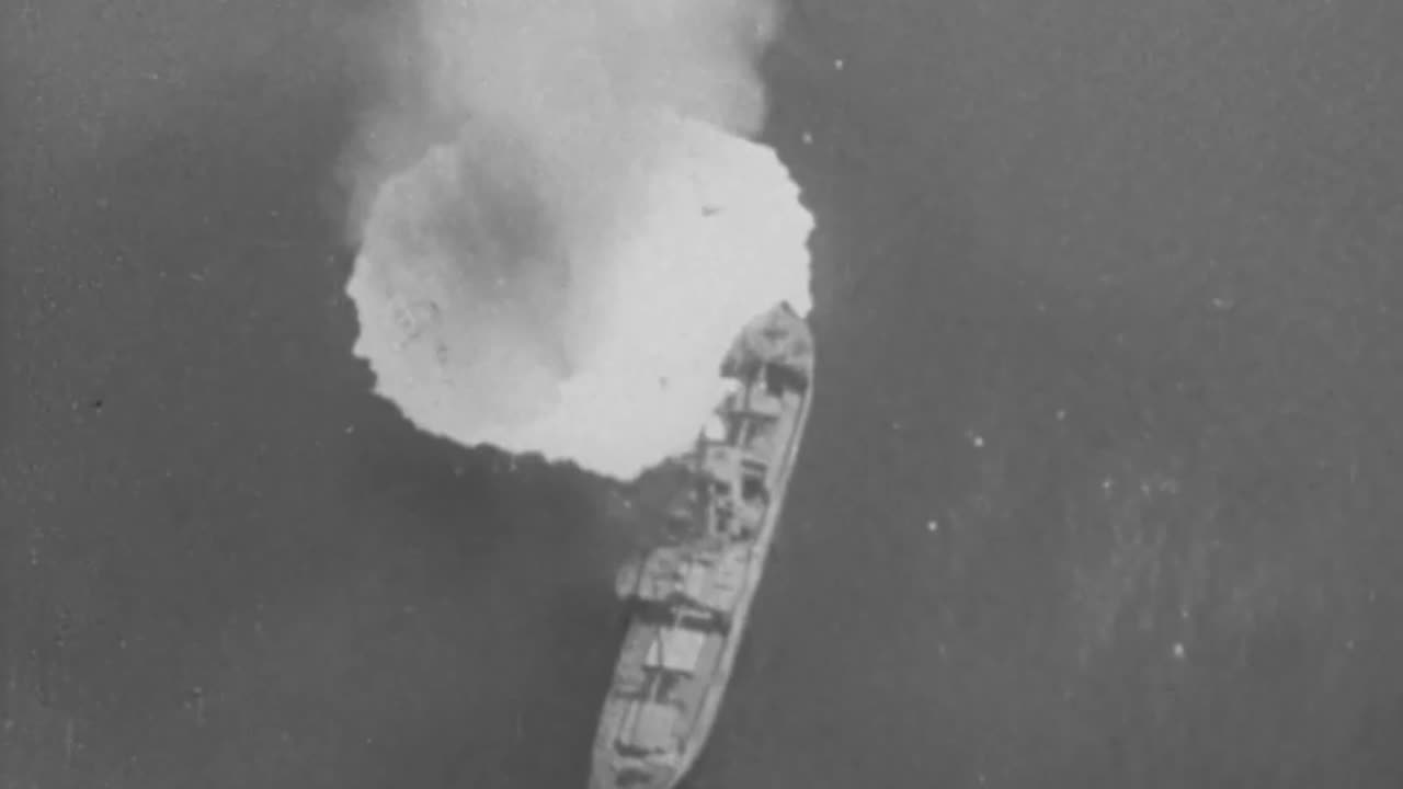 Italian Airforce Takeouts A British Ship Near Tobruk ~ 1941