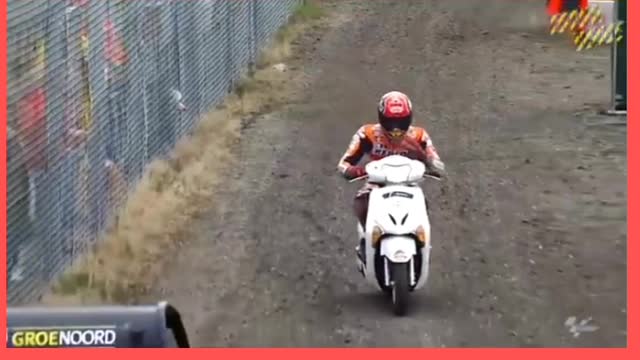 The cute gesture of a motogp racer