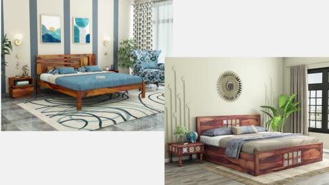 wooden double bed price
