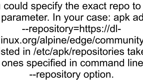 Alpine Add Package from Edge repository