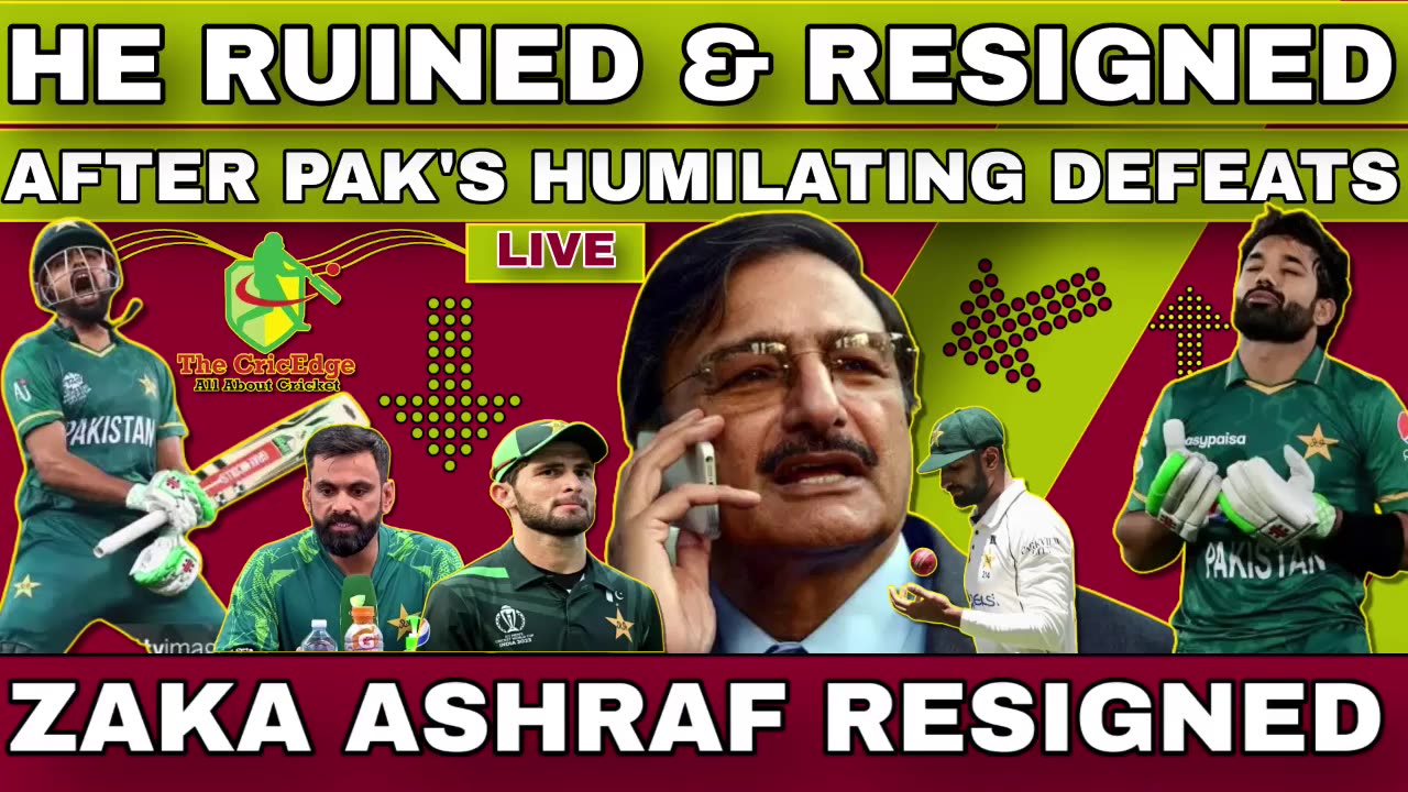 🔴LIVE| BREAKING NEWS ZAKA ASHRAF RUINED & RESIGNED | AFTER PAK'S HUMILATING DEFEATS | NEXT CHAIRMAN?