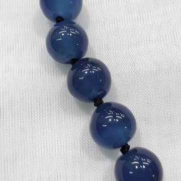 Handmade + Knotting Unique 20” Statement Necklace with 925 Silver, Agate