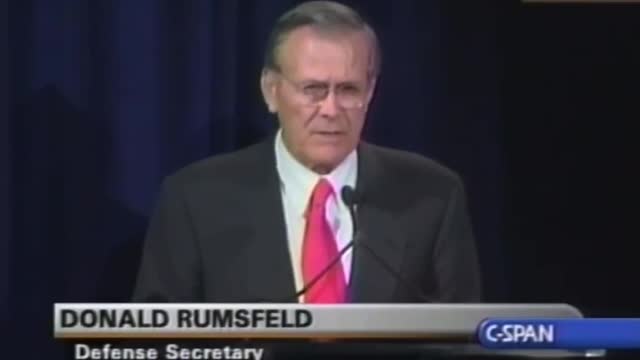 Donald Rumsfeld il giorno prima del 911