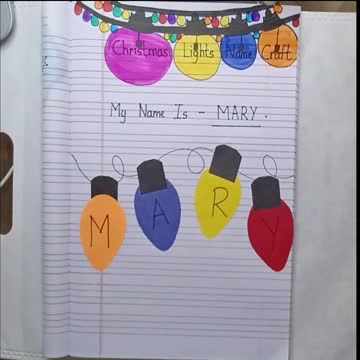 Christmas Lights Name Craft | Christmas Light Name Craft For Kids | Christmas Light Craft For Kids