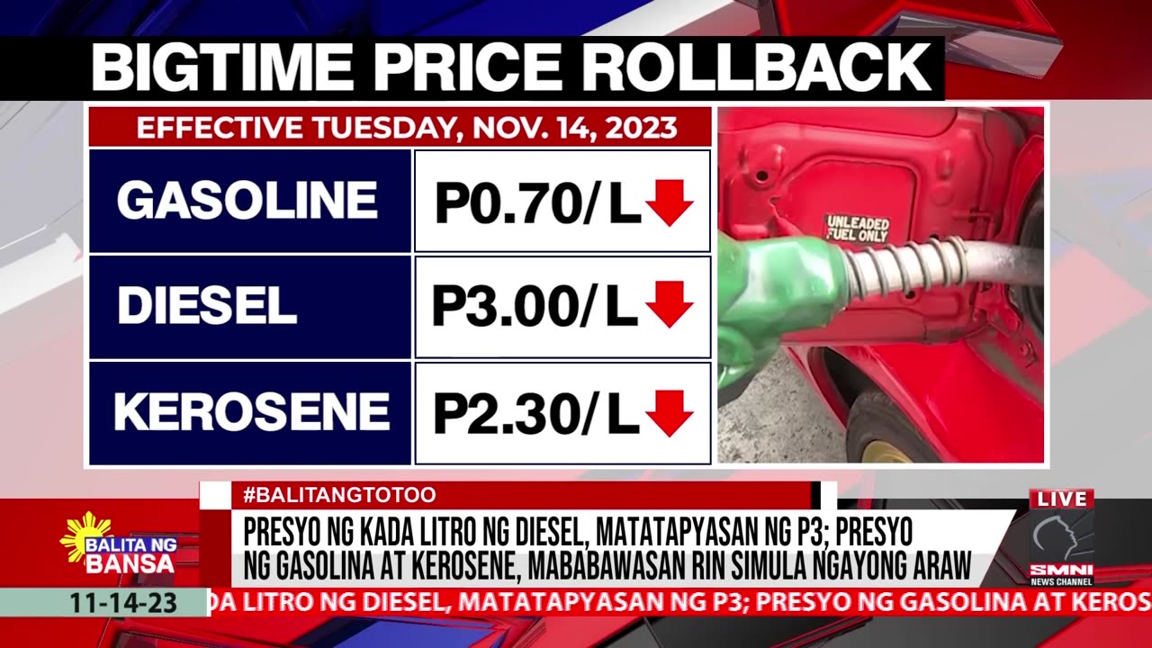 Presyo ng kada litro ng diesel, matatapyasan ng P3