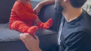 Baby Mimics His Dad