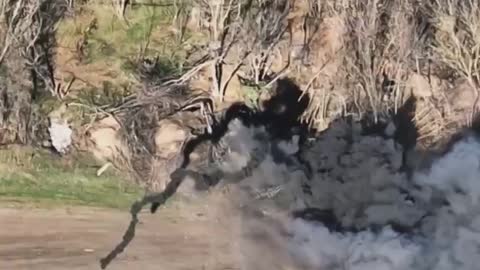 A hit on a Russian T-72 in the Kherson region.