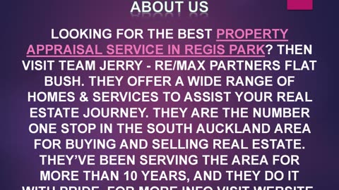 Best Property Appraisal Service in Regis Park