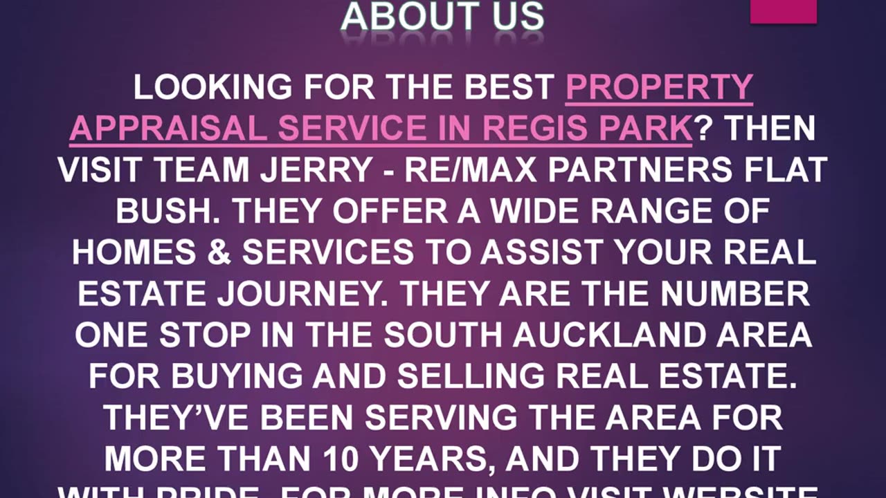 Best Property Appraisal Service in Regis Park