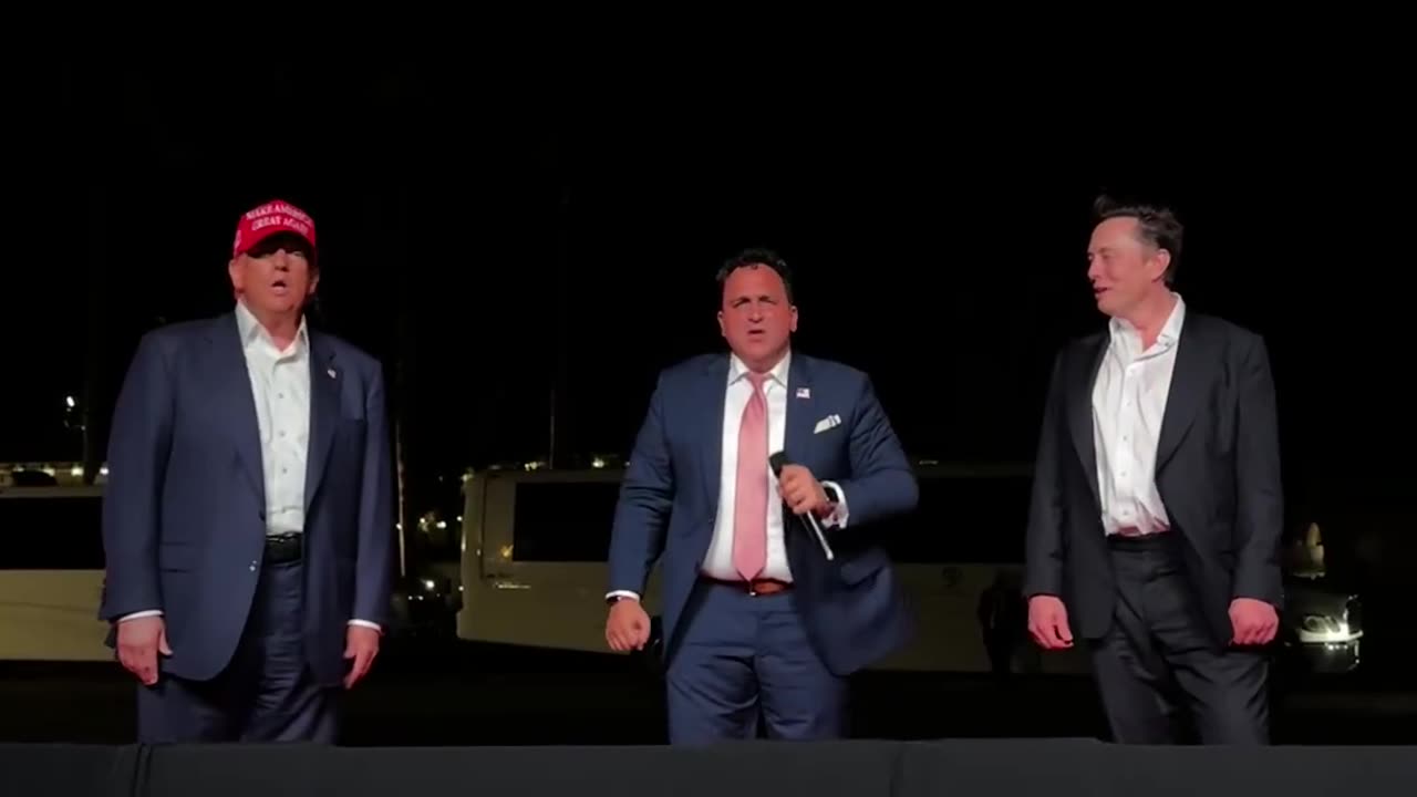 President Donald J. Trump and Elon Musk join Chris Macchio in singing God Bless America tonight at Mar-a-Lago.