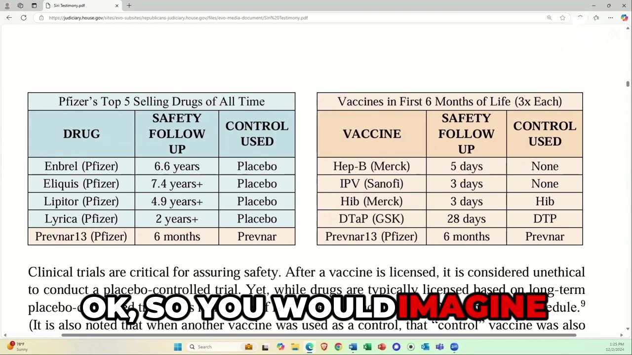 Aaron Siri about the lack of vaccine trials