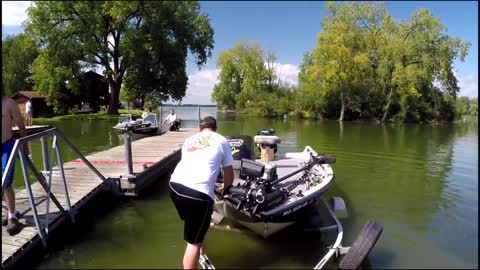 A little trouble launching the boat