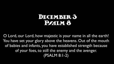 Advent Devotions on the Psalms: December 3, Psalm 8