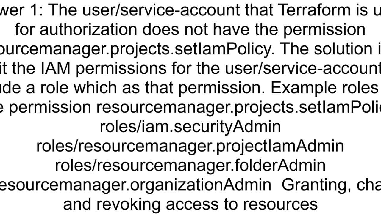 Getting error while allowing accounts and roles in Terraform for GCP