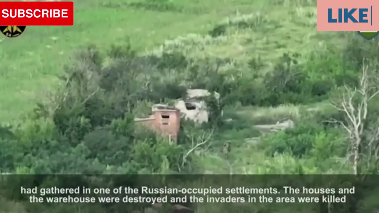 Shocking video from Ukraine: Ukrainian artillery hits a house with Russian soldiers