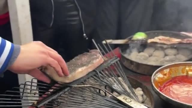 Deep fried steaks Who wants some 🥩 #tailgating #steak #elk