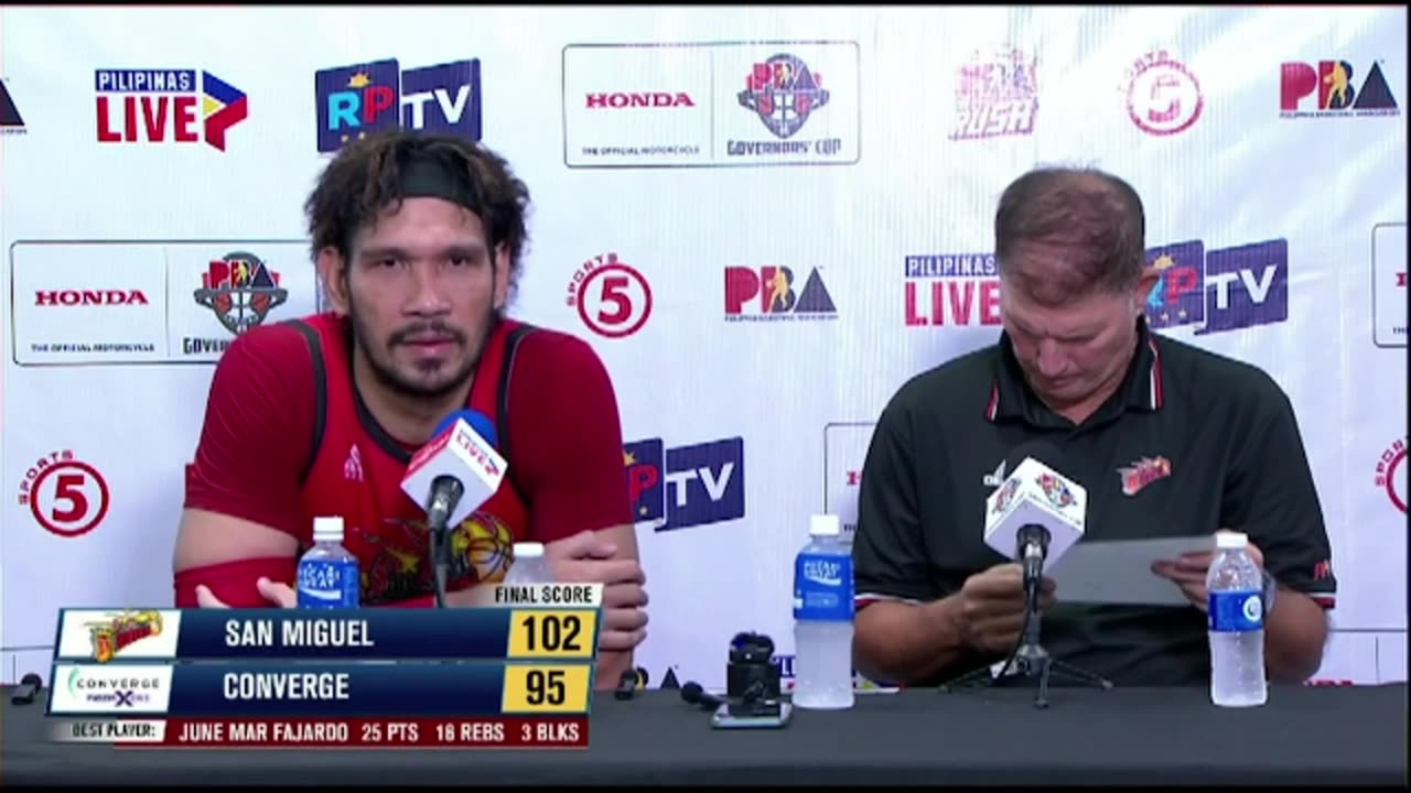 Interview with Best Player June Mar Fajardo and Coach Jorge Gallent [Sep. 26, 2024]