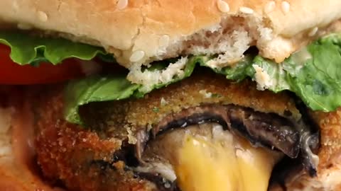 CHEESE STUFFED MUSHROOM BURGER