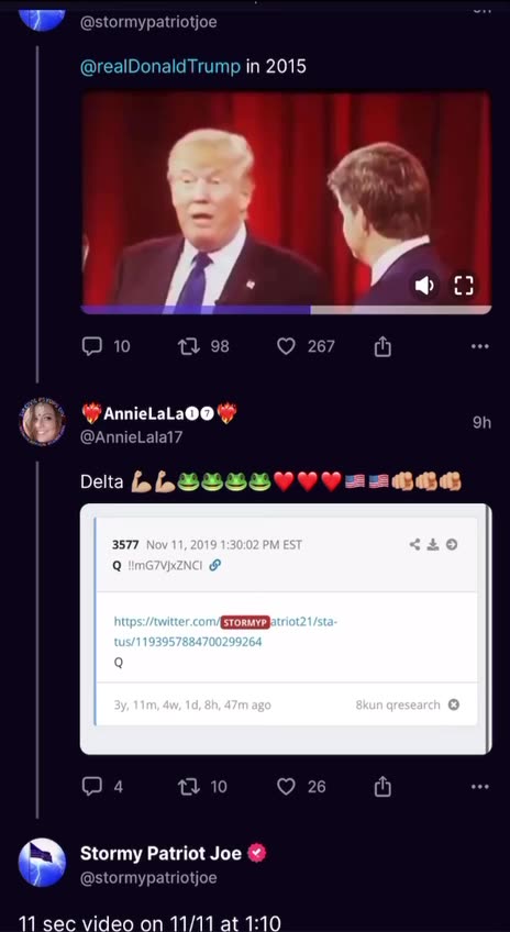 Q Delta Post 3577, 11 second video on 11/11 at 1:10