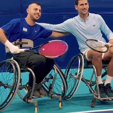 Novak Djokovic Makes a Fan's Dreams Come True By Playing Wheelchair Tennis With Him