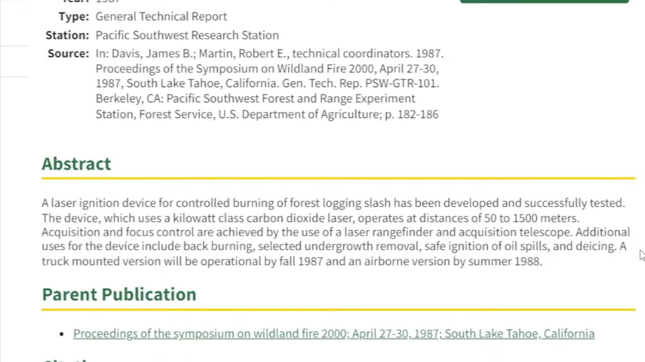 Forrest Service Had Laser Fire Drones Decades Ago