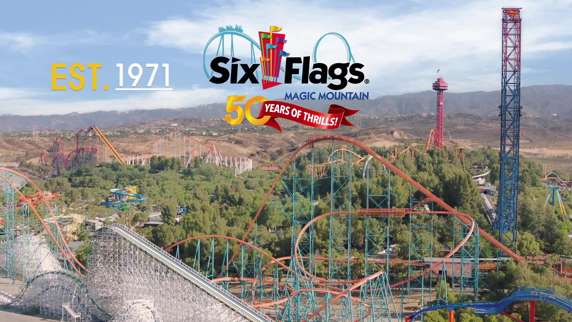 Six Flags Magic Mountain "Our Promise EST 1971" Television Commercial ...