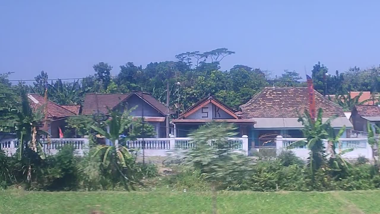 the view from inside the train