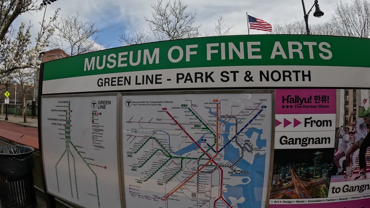 MFA Boston☄️Museum of Fine Arts GREEN LINE T MBTA🚆👀💥🟩🟢