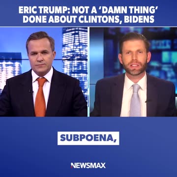 Eric TRUMP NOT A DAMN THING DONE ABOUT CLINTONS Burdens