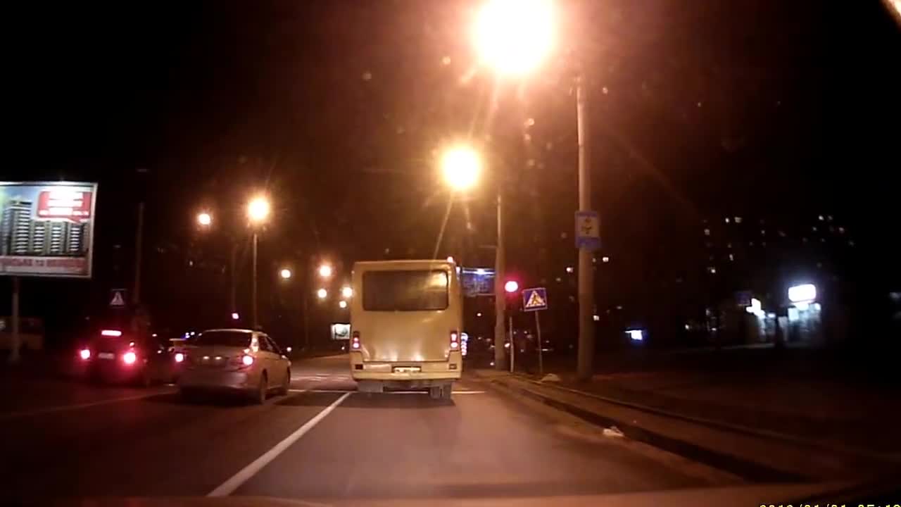 Insane driver causes accident trying to squeeze through traffic