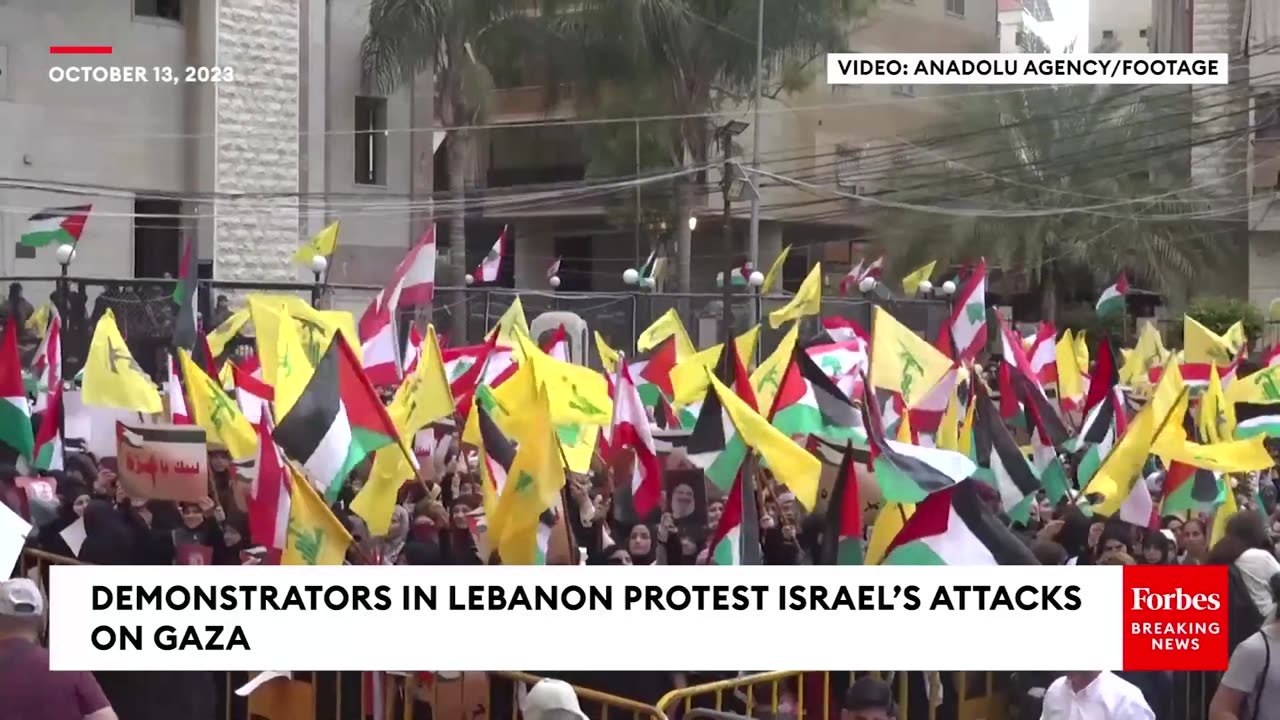 Thousands Of Pro-Palestinian Demonstrators In Lebanon Protest Israels Attacks On Gaza