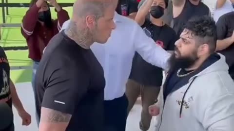 iranian hulk sajad gharibi vs martyn ford face off full vedio fight هالك الإيراني ضد أخطر رجل