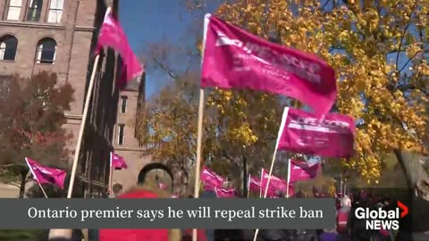 Why did Ontario Premier Ford back down and vow to repeal strike law