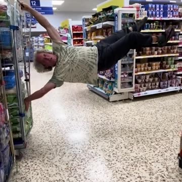 Guy Does Flag On Shopping Cart