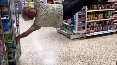 Guy Does Flag On Shopping Cart
