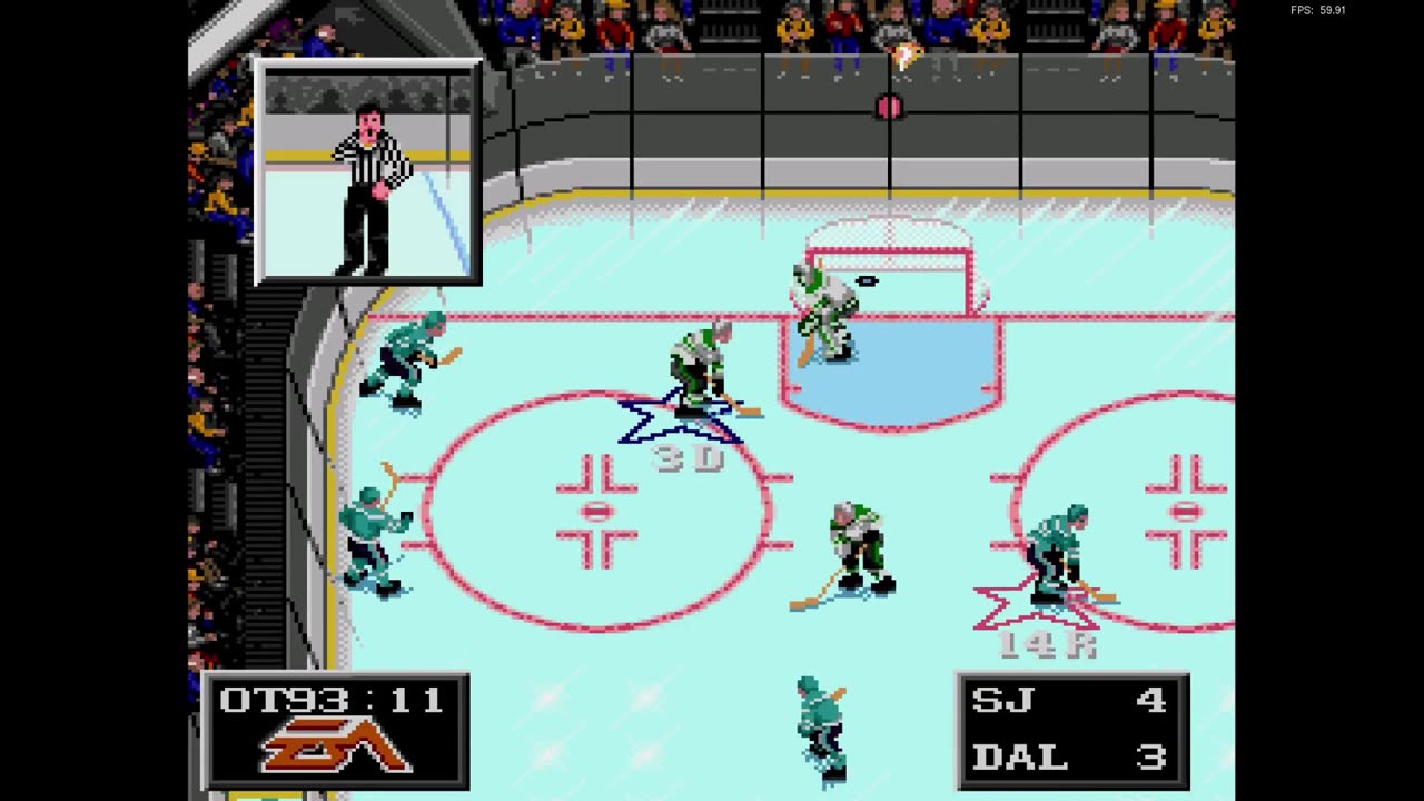 NHL '94 Franchise Mode 1991 Regular Season G9 - Len the Lengend (SJ) at Modano09 (DAL)