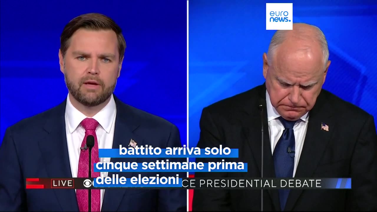 NOTIZIE DAL MONDO Dibattito televisivo tra i candidati alla vicepresidenza americana Vance,repubblicano e Walz,democratico dopo il dibattito televisivo Trump-Harris per le elezioni presidenziali americane di novembre 2024