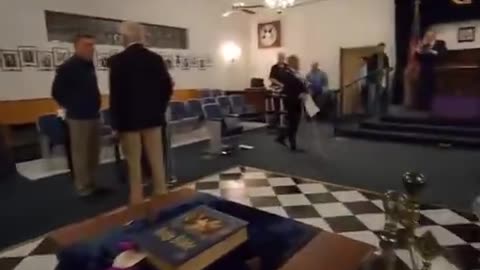 Hidden camera tour of the inside of a FREEMASON TEMPLE