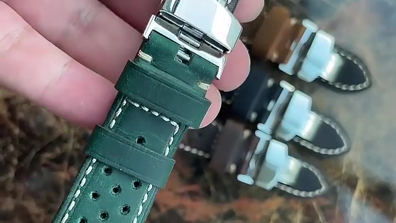 Genuine Leather Watch Ban 20mm 22mm Watchband Deploymen For Samsung Galaxy Watch