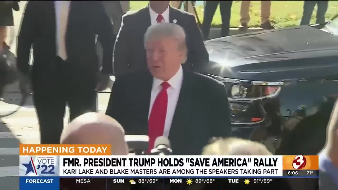 Former President Donald Trump to stop in Mesa as part of " Save America " Rally