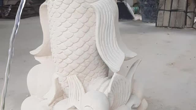 natural stone fish statue