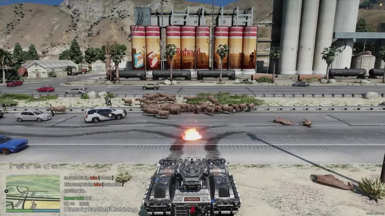 CRUSHING COPS WITH A CYBERTANK IN GTA RP